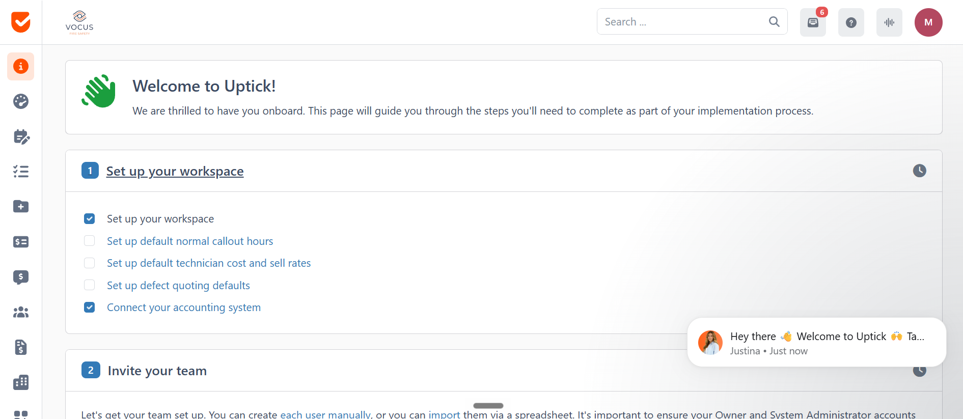 The Vocus Fire Safety Portal dashboard